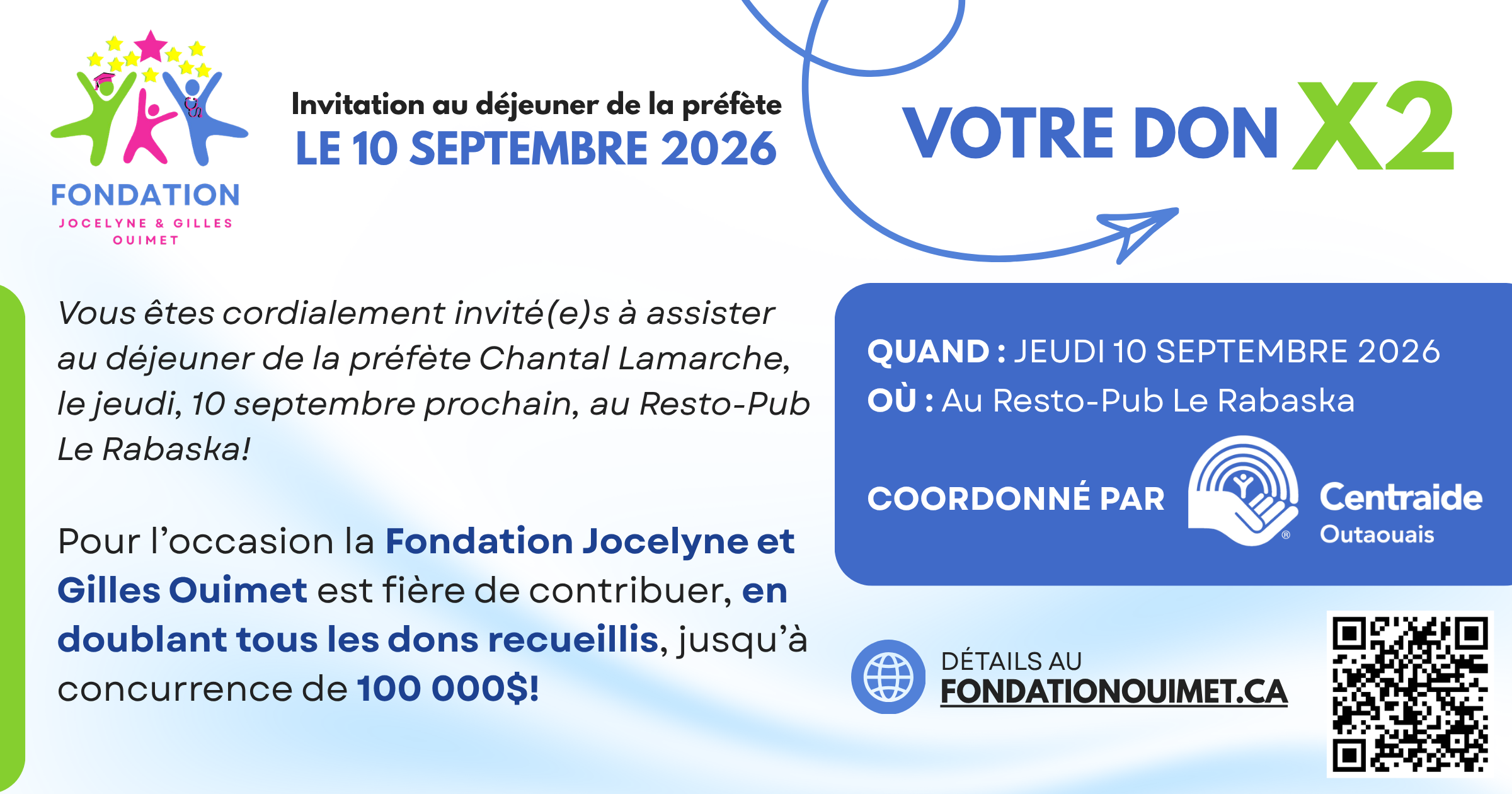 La Fondation Jocelyne et Gilles Ouimet jumelle vos dons!
